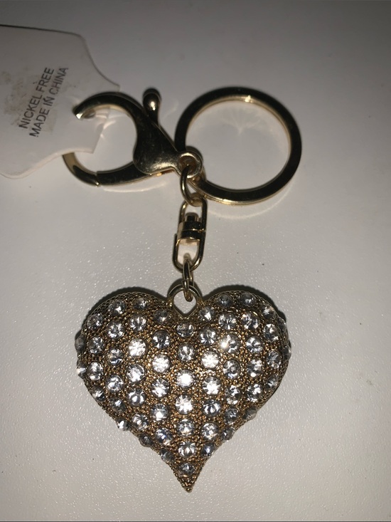 purse charm Accessories - Heart with crystals purse/bag charm keychain